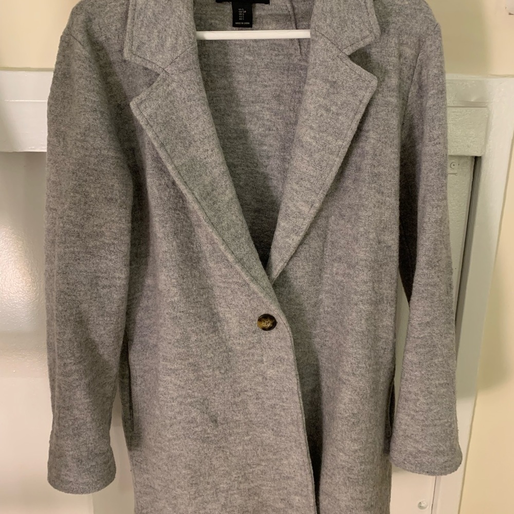 Rachel Zoe Grey One-Button Coat